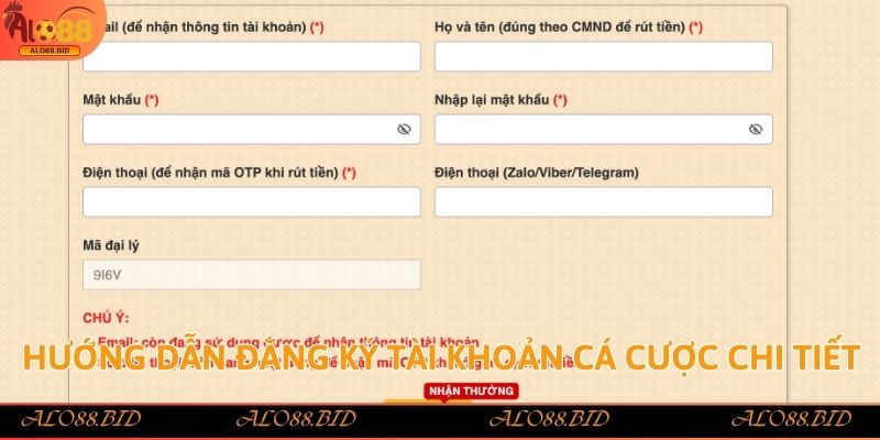 Đăng Ký Alo88 - Quy Trình Chuẩn Nhất 2025 Cho Người Mới 2 Hướng dẫn đăng ký tài khoản cá cược chi tiết